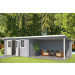  Outdoor Life Products | Tuinhuis met Overkapping Aida 760 x 275 | Gecoat | Platinum Grey-Wit 210408-01